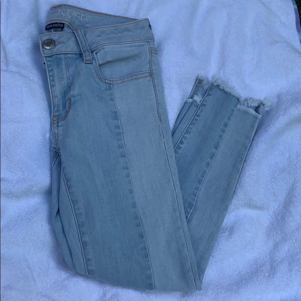 Two tone denim capri American Eagle jeans
